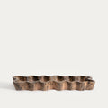 Dekoratives Tablett - gewellter Rand, Holz Braun