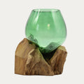 Glas in Holz Deko