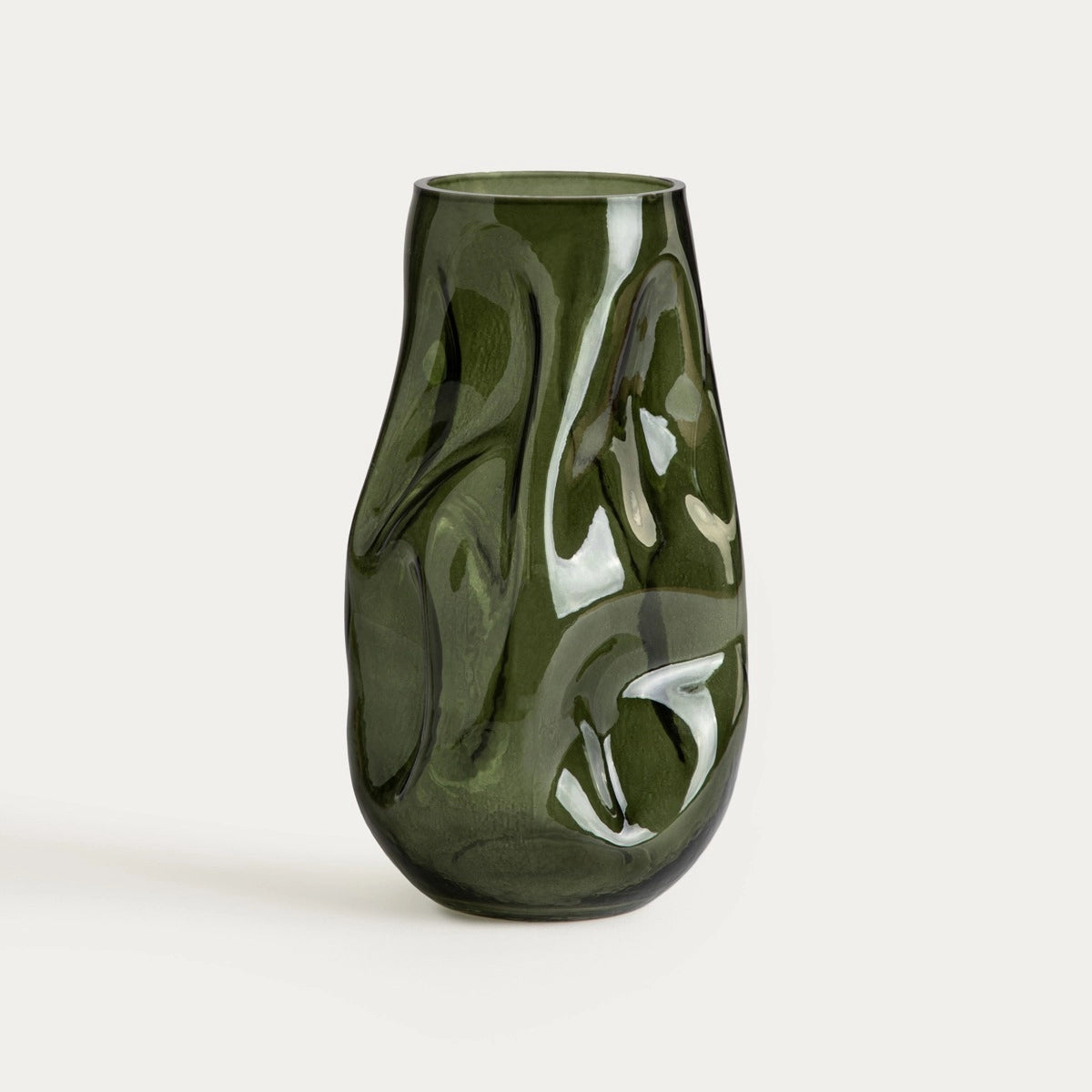 Grüne Vase - Grün geriffelte Deko Vase
