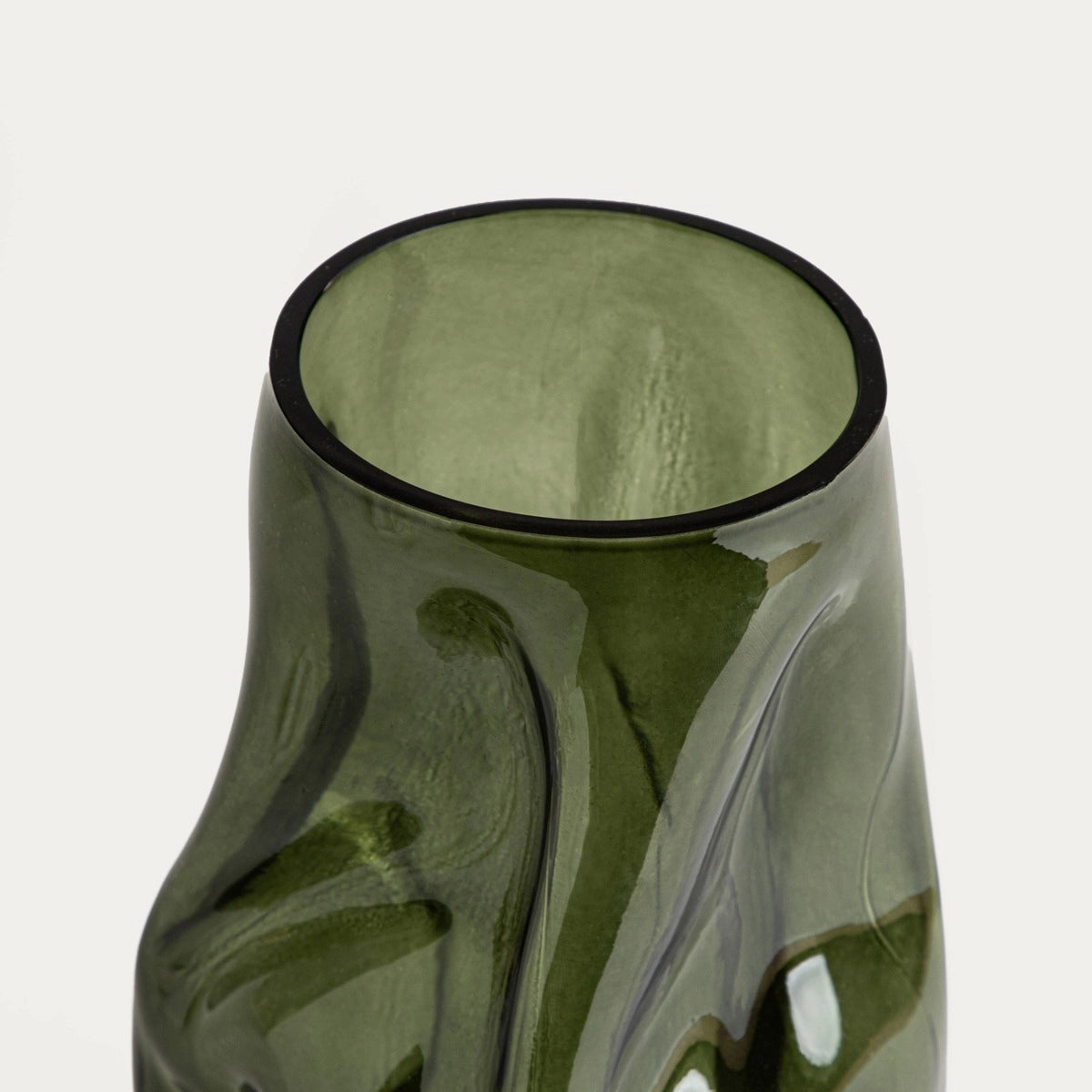 Grüne Vase - Grün geriffelte Deko Vase