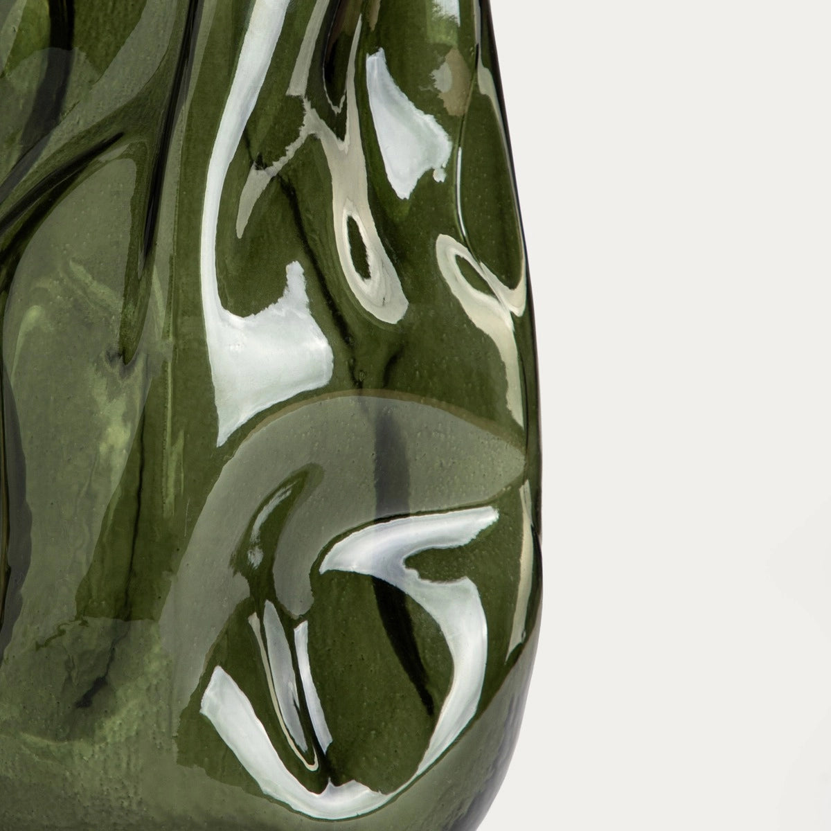 Grüne Vase - Grün geriffelte Deko Vase