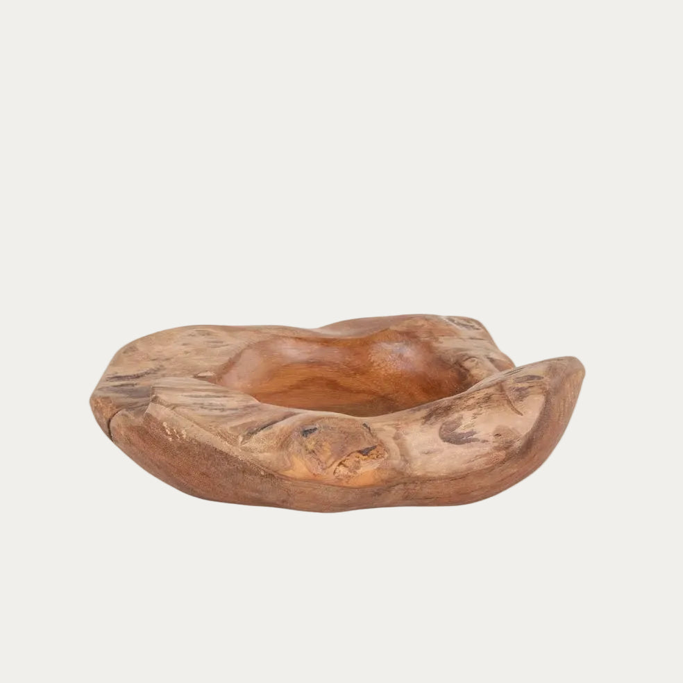 Rio Teak Bowl aus naturbelassenem Teakholz als dekorative Schale für warme Wohnräume