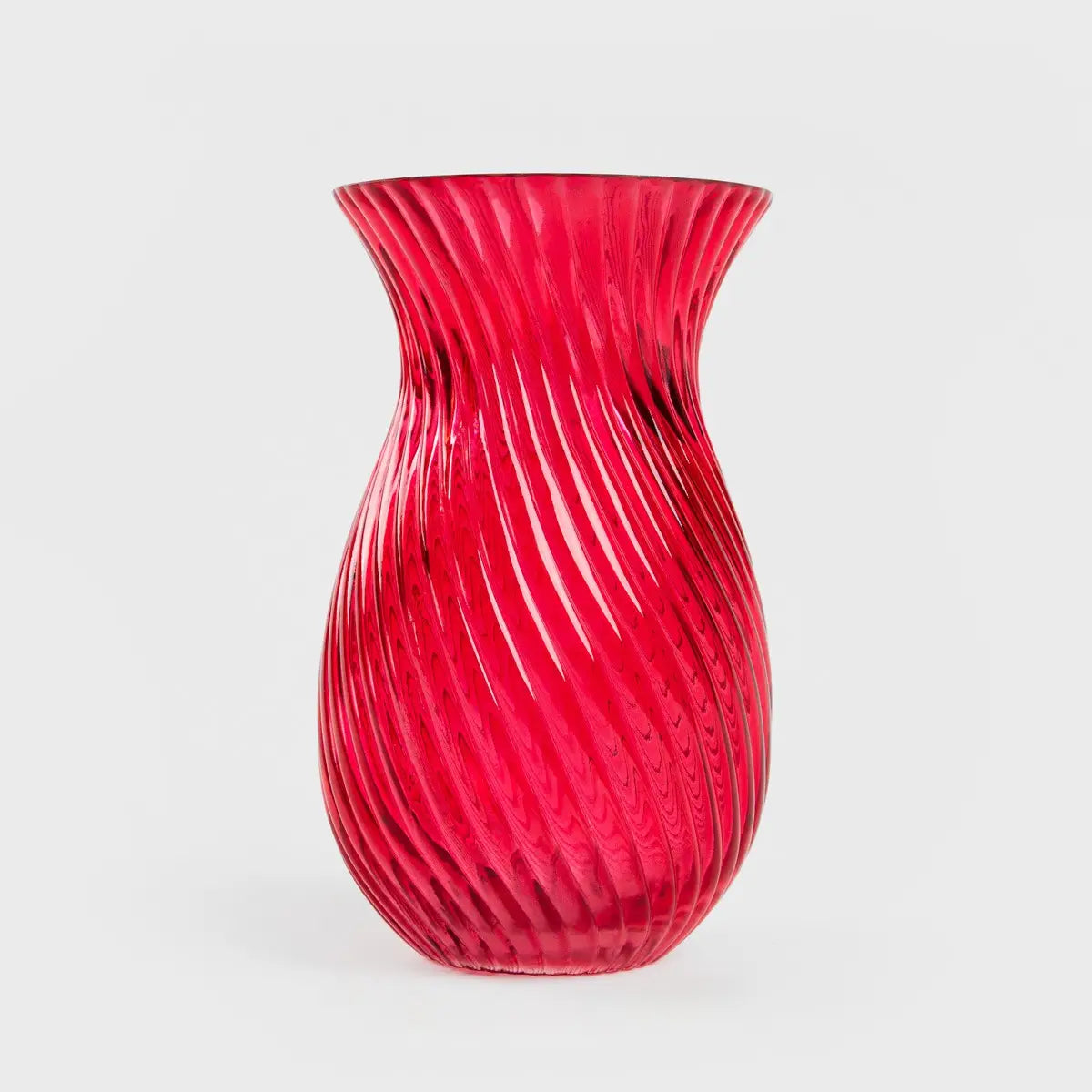 YUUE Glasvase – Rot, geriffelt